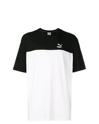 T-shirt girocollo nera e bianca di Puma