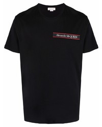 T-shirt girocollo nera di Alexander McQueen