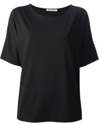 T-shirt girocollo nera di Alexander Wang