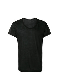 T-shirt girocollo nera di Ann Demeulemeester