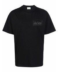 T-shirt girocollo nera di Aries