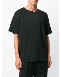 T-shirt girocollo nera di Facetasm
