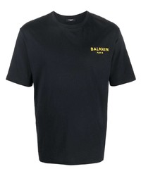 T-shirt girocollo nera di Balmain