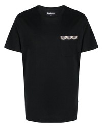 T-shirt girocollo nera di Barbour