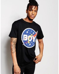 T-shirt girocollo nera di Boy London