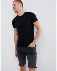 T-shirt girocollo nera di Burton Menswear