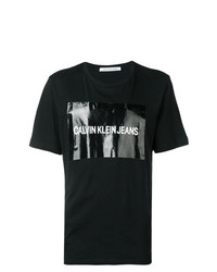 T-shirt girocollo nera di Calvin Klein Jeans