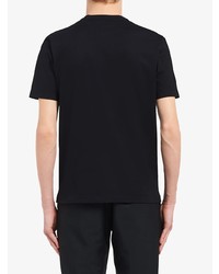 T-shirt girocollo nera di Prada