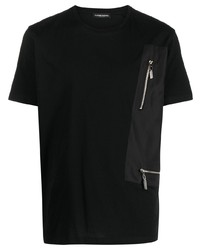 T-shirt girocollo nera di costume national contemporary