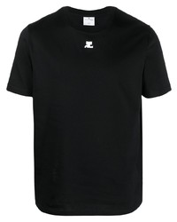 T-shirt girocollo nera di Courrèges