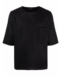 T-shirt girocollo nera di Dell'oglio