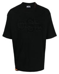T-shirt girocollo nera di Diesel