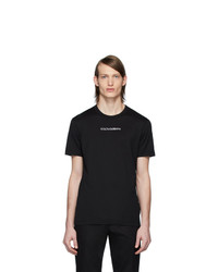 T-shirt girocollo nera di Dolce and Gabbana