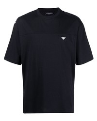 T-shirt girocollo nera di Emporio Armani