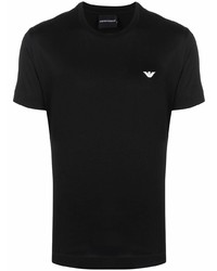 T-shirt girocollo nera di Emporio Armani