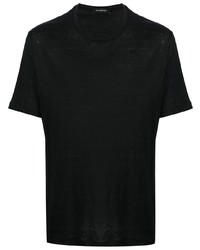 T-shirt girocollo nera di Ermenegildo Zegna