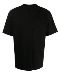 T-shirt girocollo nera di Feng Chen Wang