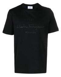 T-shirt girocollo nera di Ferragamo
