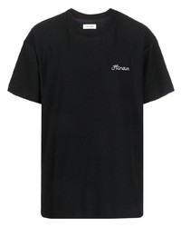 T-shirt girocollo nera di Flaneur Homme