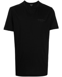 T-shirt girocollo nera di Giorgio Armani