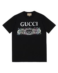 T-shirt girocollo nera di Gucci