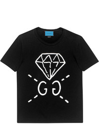 T-shirt girocollo nera di Gucci