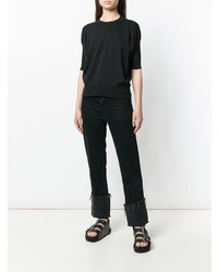 T-shirt girocollo nera di Junya Watanabe