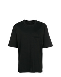 T-shirt girocollo nera di Helmut Lang