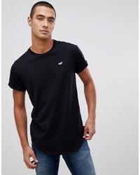 T-shirt girocollo nera di Hollister