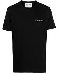 T-shirt girocollo nera di Iceberg