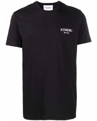 T-shirt girocollo nera di Iceberg