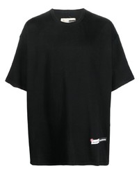 T-shirt girocollo nera di Incotex
