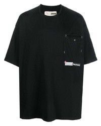 T-shirt girocollo nera di Incotex