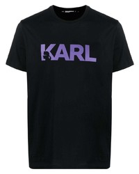 T-shirt girocollo nera di Karl Lagerfeld