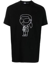 T-shirt girocollo nera di Karl Lagerfeld