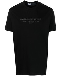 T-shirt girocollo nera di Karl Lagerfeld