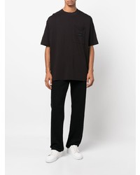 T-shirt girocollo nera di Calvin Klein Jeans