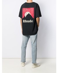 T-shirt girocollo nera di Rhude