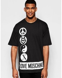 T-shirt girocollo nera di Love Moschino