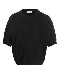 T-shirt girocollo nera di Maison Flaneur