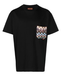 T-shirt girocollo nera di Missoni