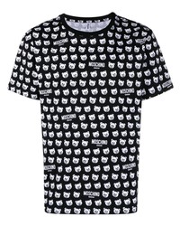 T-shirt girocollo nera di Moschino