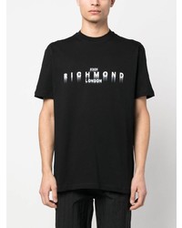 T-shirt girocollo nera di John Richmond