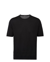 T-shirt girocollo nera di Prada