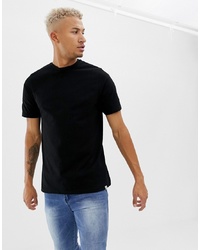 T-shirt girocollo nera di Pull&Bear