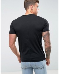 T-shirt girocollo nera di Replay