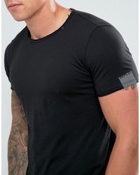 T-shirt girocollo nera di Replay