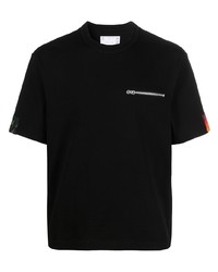 T-shirt girocollo nera di Sacai