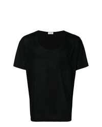 T-shirt girocollo nera di Saint Laurent