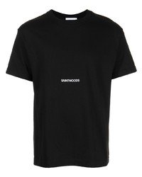 T-shirt girocollo nera di Saintwoods